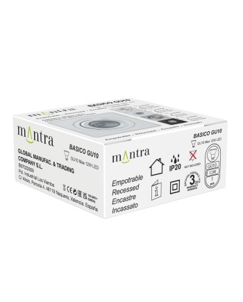 BASICO GU10 * EMPOTRABLE CUADRADO NEGRO